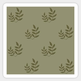 Avery  leaf stem sage olive woodland earth tones mushrooms toadstools Sticker